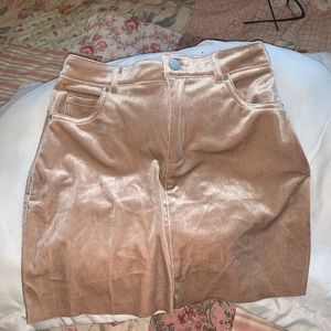 cream colored velvet skirt